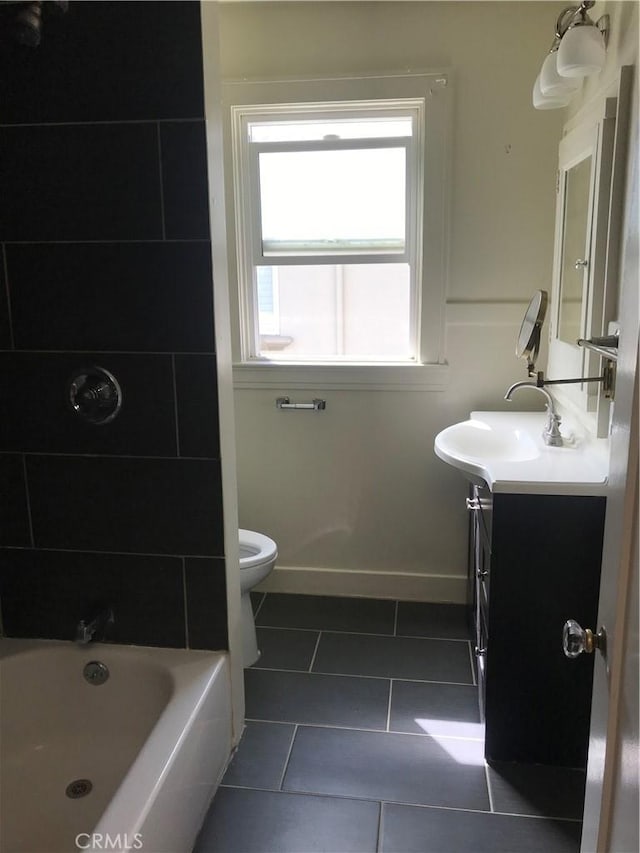 254 E Glenarm St, Pasadena, CA 91106 - bathroom featuring vanity, tile patterned flooring, and bathing tub / shower combination