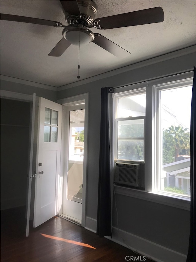 254 E Glenarm St, Pasadena, CA 91106 - foyer entrance featuring cooling unit, dark wood-style floors, and a ceiling fan