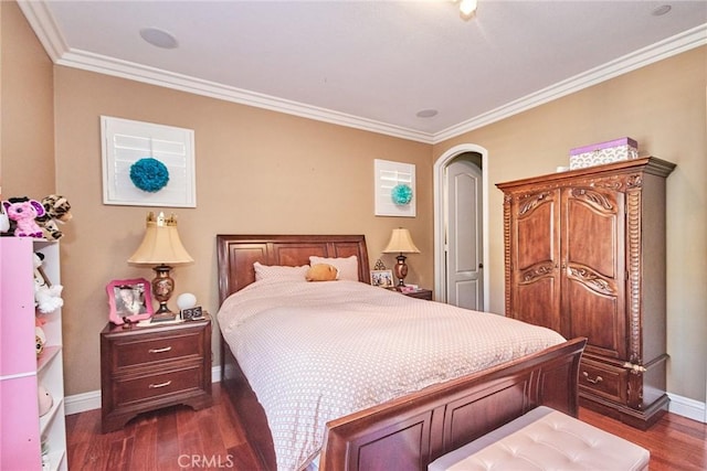 1482 Fergus, Claremont, CA 91711 - bedroom with crown molding and dark wood-style floors