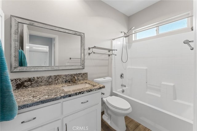 9121 6th Ave, Hesperia, CA 92345 - bathroom with vanity,  shower combination, and wood finished floors
