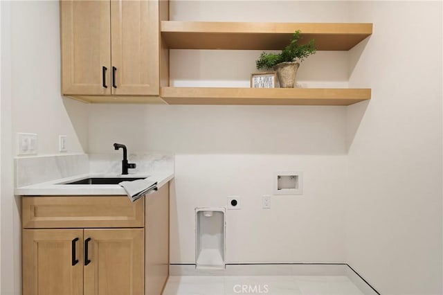 5500 Harrison Rd, Paradise, CA 95969 - laundry room featuring washer hookup, hookup for an electric dryer, and cabinet space
