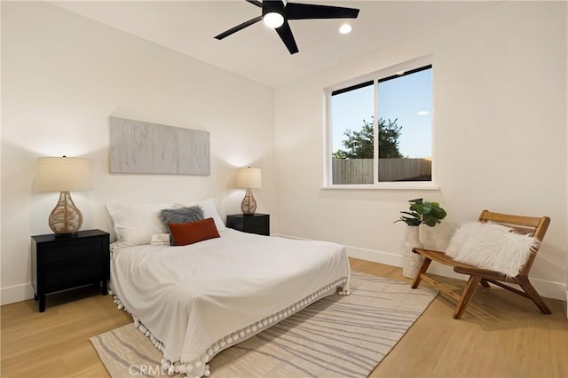 5500 Harrison Rd, Paradise, CA 95969 - bedroom with light wood-style flooring and ceiling fan