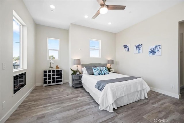 1296 Saratoga Ave, Grover Beach, CA 93433 - bedroom featuring wood finished floors, recessed lighting, and a ceiling fan
