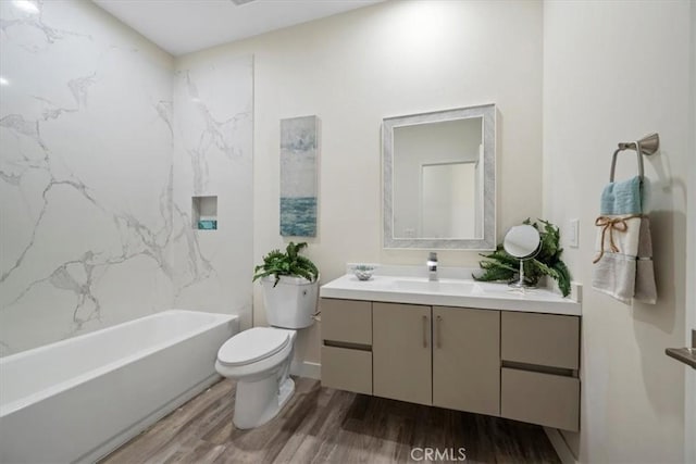 1296 Saratoga Ave, Grover Beach, CA 93433 - bathroom with wood finished floors, vanity, and shower / washtub combination