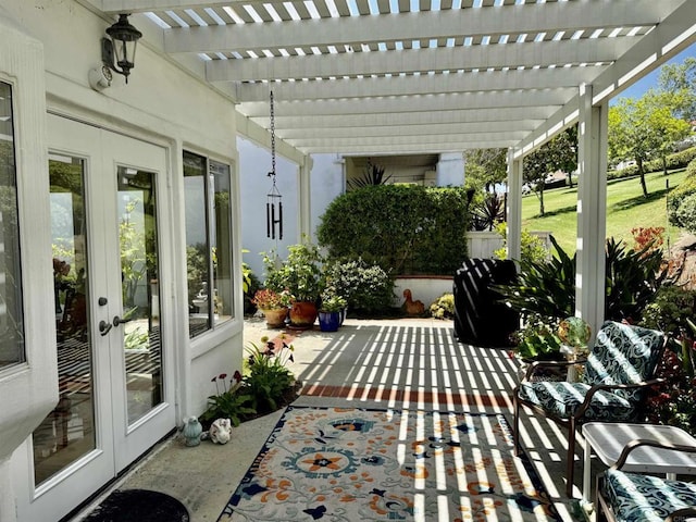 4150 Pindar Way, Oceanside, CA 92056 - view of patio / terrace with french doors and a pergola