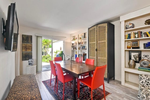 6548 Camino Del Parque, Carlsbad, CA 92011 - dining area with light wood-type flooring and built in shelves