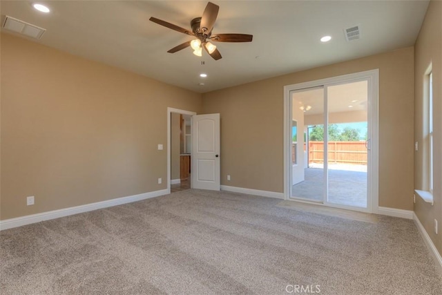 1910 Crandall Way, Paradise, CA 95969 - empty room featuring light colored carpet, a ceiling fan, and recessed lighting