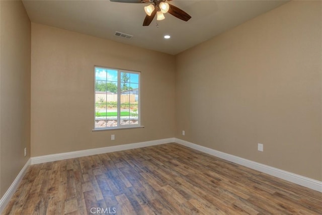 1910 Crandall Way, Paradise, CA 95969 - spare room featuring ceiling fan, wood finished floors, and recessed lighting