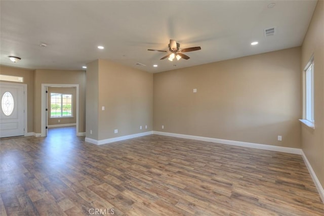 1910 Crandall Way, Paradise, CA 95969 - unfurnished room featuring ceiling fan, wood finished floors, and recessed lighting