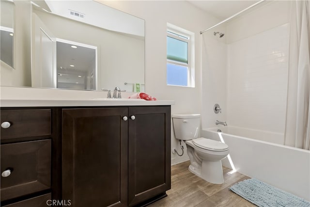 24329 Red Spruce Ave, Murrieta, CA 92562 - bathroom with wood finished floors, shower / bathtub combination, and vanity