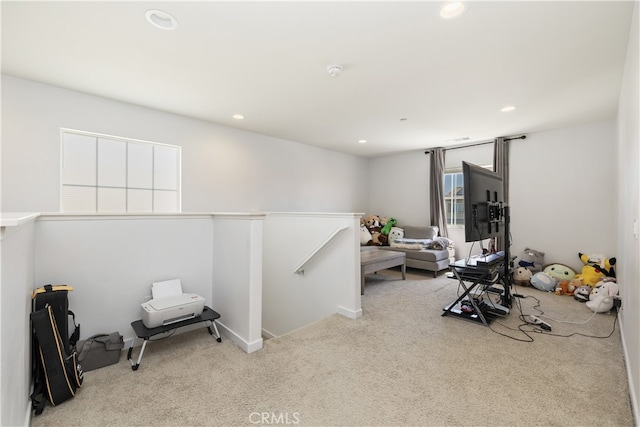 24329 Red Spruce Ave, Murrieta, CA 92562 - workout area with carpet flooring and recessed lighting