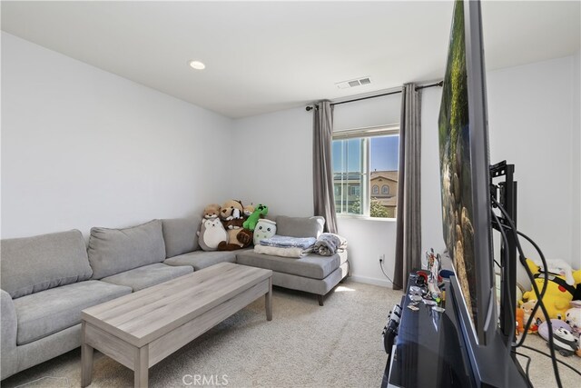 24329 Red Spruce Ave, Murrieta, CA 92562 - living area featuring light carpet and baseboards