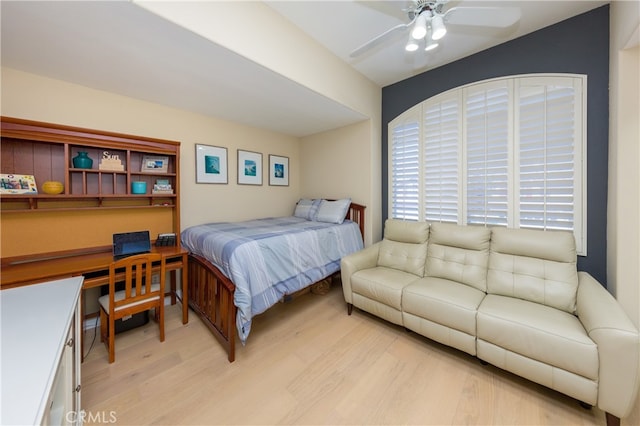 27448 Bridgewater Dr, Valencia, CA 91354 - bedroom with light wood finished floors and ceiling fan