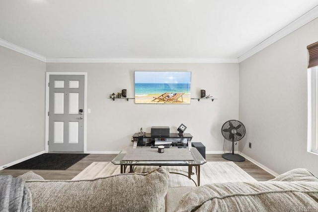 1240 N Broadway Unit 30, Escondido, CA 92026 - living area with wood finished floors and crown molding