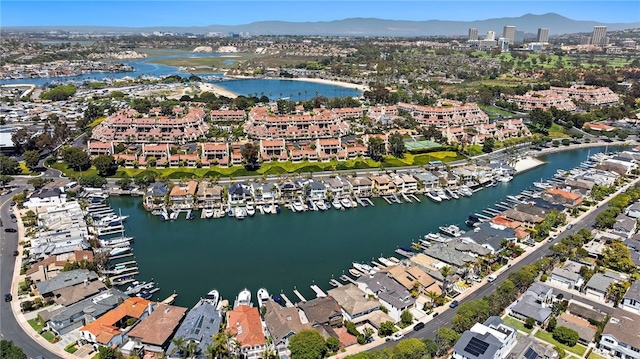 612 Harbor Island Dr, Newport Beach, CA 92660 - aerial view of property's location with a water and mountain view and a marina