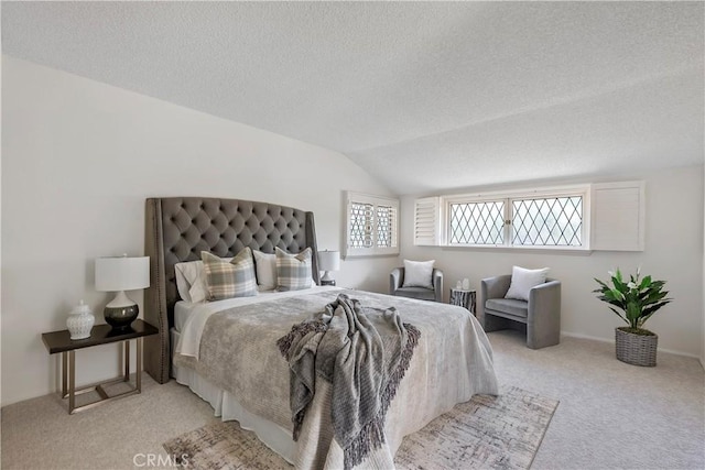 612 Harbor Island Dr, Newport Beach, CA 92660 - bedroom featuring light colored carpet, a textured ceiling, and lofted ceiling