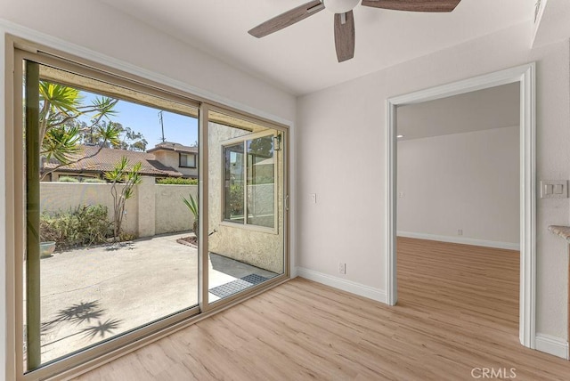 9866 Lido Way Unit 20, Cypress, CA 90630 - unfurnished room with light wood finished floors and a ceiling fan