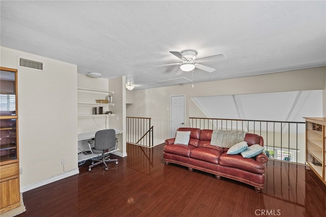 6055 Amethyst Ave, Rancho Cucamonga, CA 91737 - office area with wood finished floors and ceiling fan