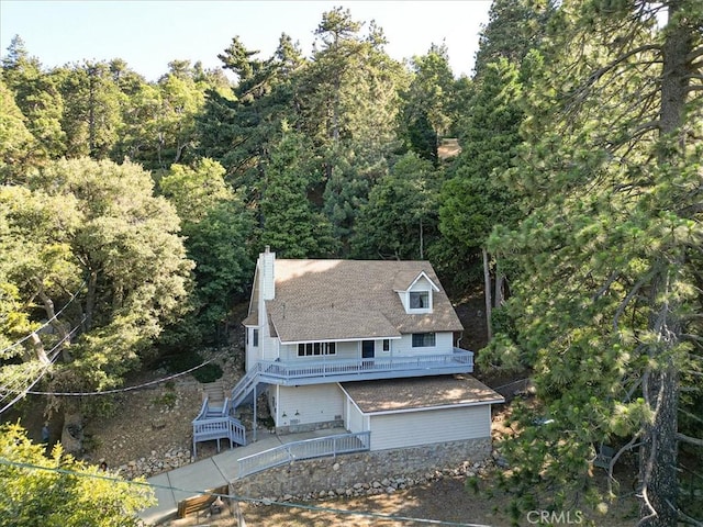 21658 W Buckthorne Dr, Cedarpines Park, CA 92322 - aerial view of property and surrounding area with a heavily wooded area