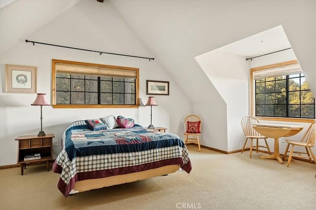21658 W Buckthorne Dr, Cedarpines Park, CA 92322 - bedroom featuring vaulted ceiling and carpet flooring