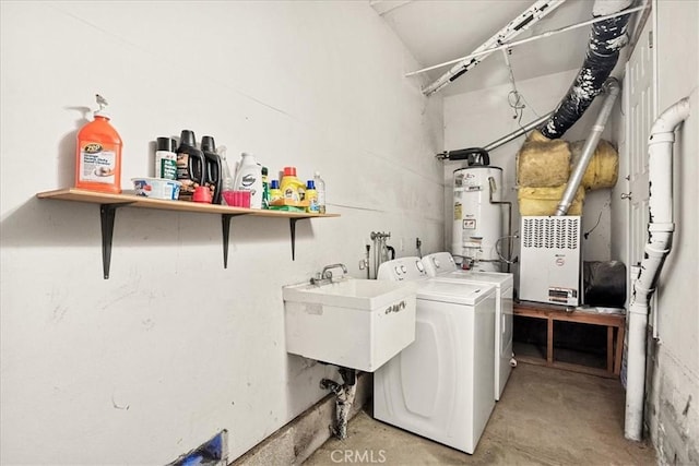 21658 W Buckthorne Dr, Cedarpines Park, CA 92322 - laundry room featuring water heater and washer and clothes dryer