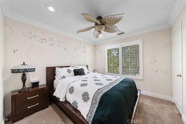 15075 Avenida Del Monte, Chino Hills, CA 91709 - carpeted bedroom featuring ornamental molding and ceiling fan
