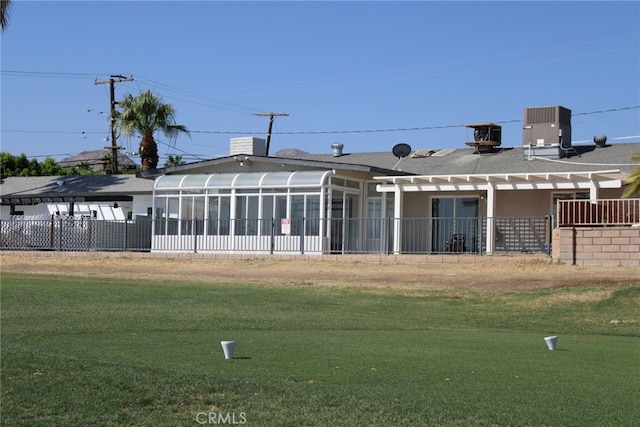 43340 Illinois, Palm Desert, CA 92211 - rear view of house featuring a pergola