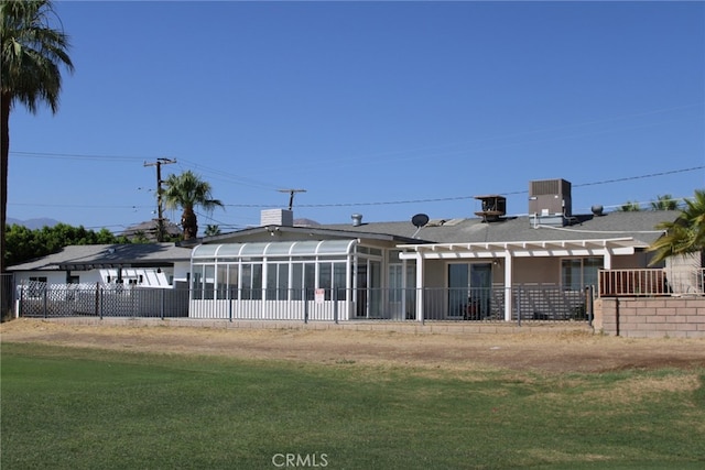 43340 Illinois, Palm Desert, CA 92211 - rear view of property featuring a pergola