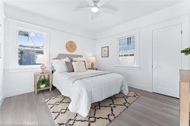 765 Loma Ave Unit 769, Long Beach, CA 90804 - bedroom with wood finished floors and a ceiling fan