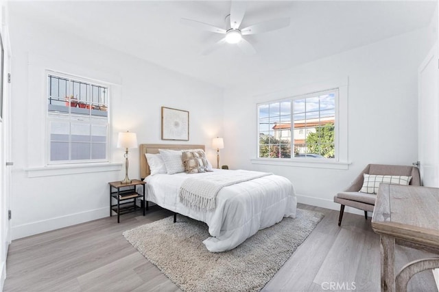 765 Loma Ave Unit 769, Long Beach, CA 90804 - bedroom featuring light wood finished floors and ceiling fan