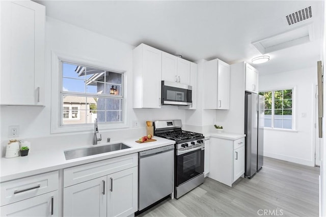 765 Loma Ave Unit 769, Long Beach, CA 90804 - kitchen with stainless steel appliances, white cabinets, light wood-style flooring, and light countertops