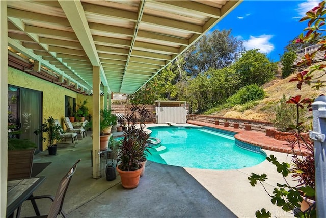 17149 Gledhill St, Northridge, CA 91325 - view of swimming pool with a patio