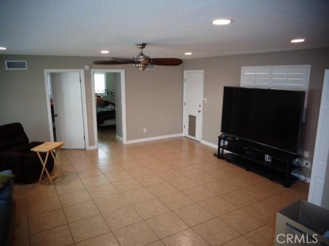 15728 Stevens Ave, Bellflower, CA 90706 - living room with ceiling fan and recessed lighting