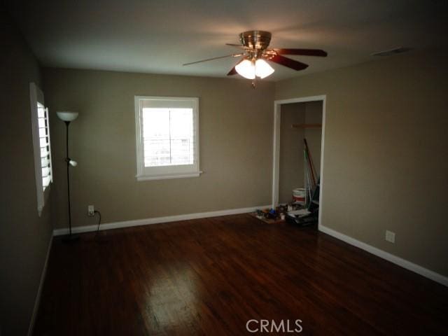 15728 Stevens Ave, Bellflower, CA 90706 - unfurnished bedroom with wood finished floors and a ceiling fan
