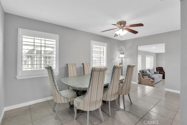 15728 Stevens Ave, Bellflower, CA 90706 - dining area featuring healthy amount of natural light, tile patterned floors, and a ceiling fan