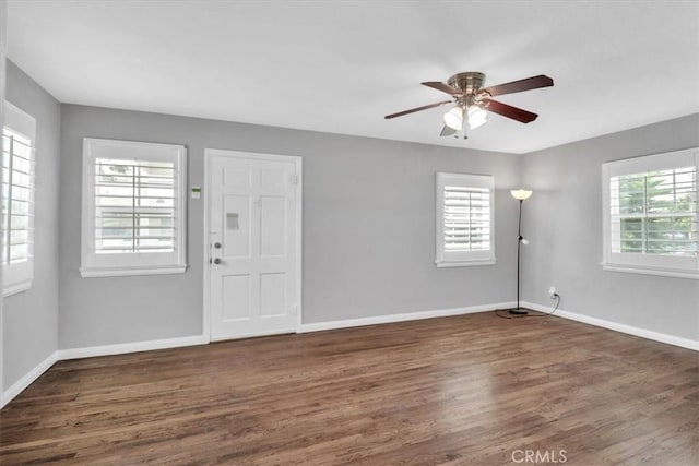 15728 Stevens Ave, Bellflower, CA 90706 - entryway with wood finished floors and ceiling fan