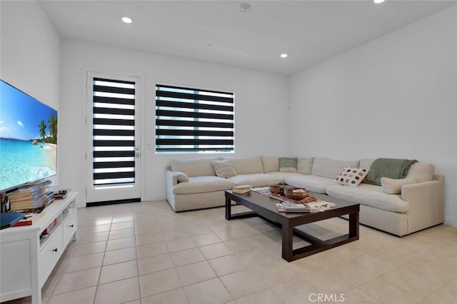 145 Sash, Irvine, CA 92618 - living room featuring light tile patterned floors and recessed lighting