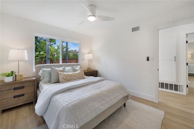 44 Seton Rd, Irvine, CA 92612 - bedroom featuring light wood-type flooring and ceiling fan