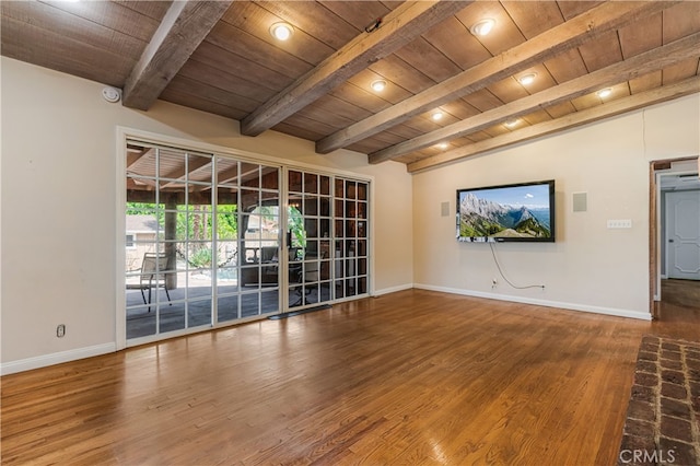 10430 Balboa Blvd, Granada Hills, CA 91344 - unfurnished room with wooden ceiling and wood finished floors