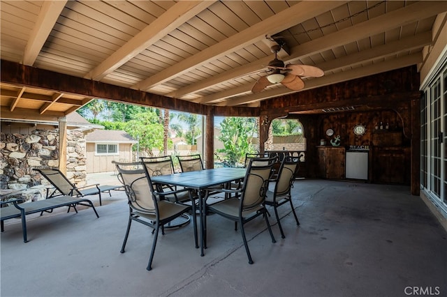 10430 Balboa Blvd, Granada Hills, CA 91344 - view of patio with ceiling fan and outdoor dining area