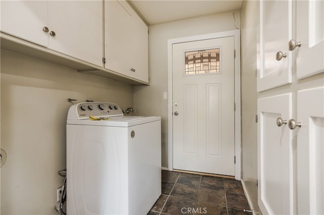 10430 Balboa Blvd, Granada Hills, CA 91344 - laundry area with washer / dryer, cabinet space, and stone finish flooring