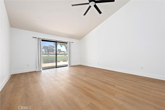 40316 Bay Hill Way, Palm Desert, CA 92211 - spare room with ceiling fan, light wood finished floors, and high vaulted ceiling