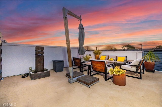 1920 S Pacific Coast Hwy, Redondo Beach, CA 90277 - patio terrace at dusk with an outdoor living space and a patio