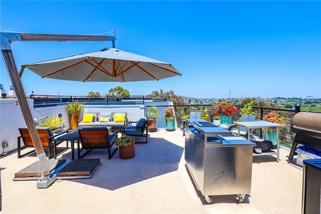 1920 S Pacific Coast Hwy, Redondo Beach, CA 90277 - view of patio with an outdoor hangout area and area for grilling