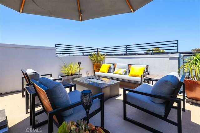 1920 S Pacific Coast Hwy, Redondo Beach, CA 90277 - view of patio featuring an outdoor living space with a fire pit