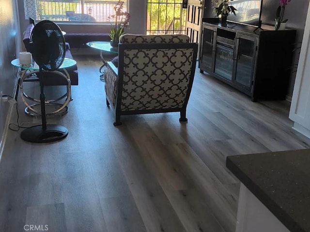 9647 Spyglass Ave Unit 18, Desert Hot Springs, CA 92240 - living room with wood finished floors