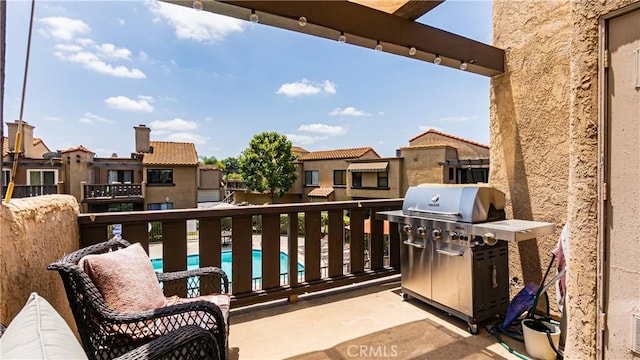 3069 Brea Blvd Unit 10, Fullerton, CA 92835 - balcony featuring grilling area, view of pool area, and a residential view