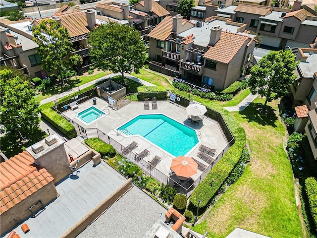 3069 Brea Blvd Unit 10, Fullerton, CA 92835 - aerial perspective of suburban area with a pool