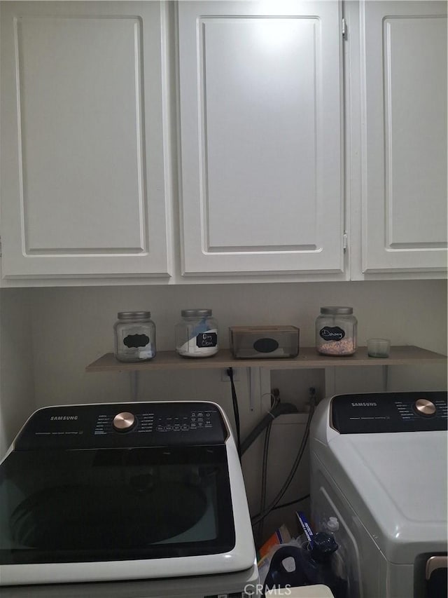 13772 Helena Ave, Victorville, CA 92392 - laundry area with washer and dryer and cabinet space