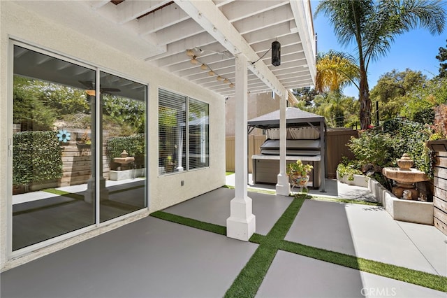 9 Cranwell, Aliso Viejo, CA 92656 - view of patio featuring a hot tub and a gazebo